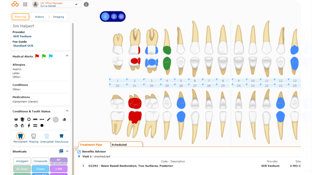 Curve Periodontal Charting