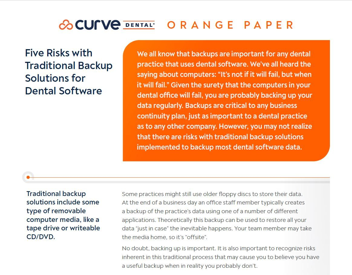 Five Risks with Traditional Backup Solutions for Dental Software