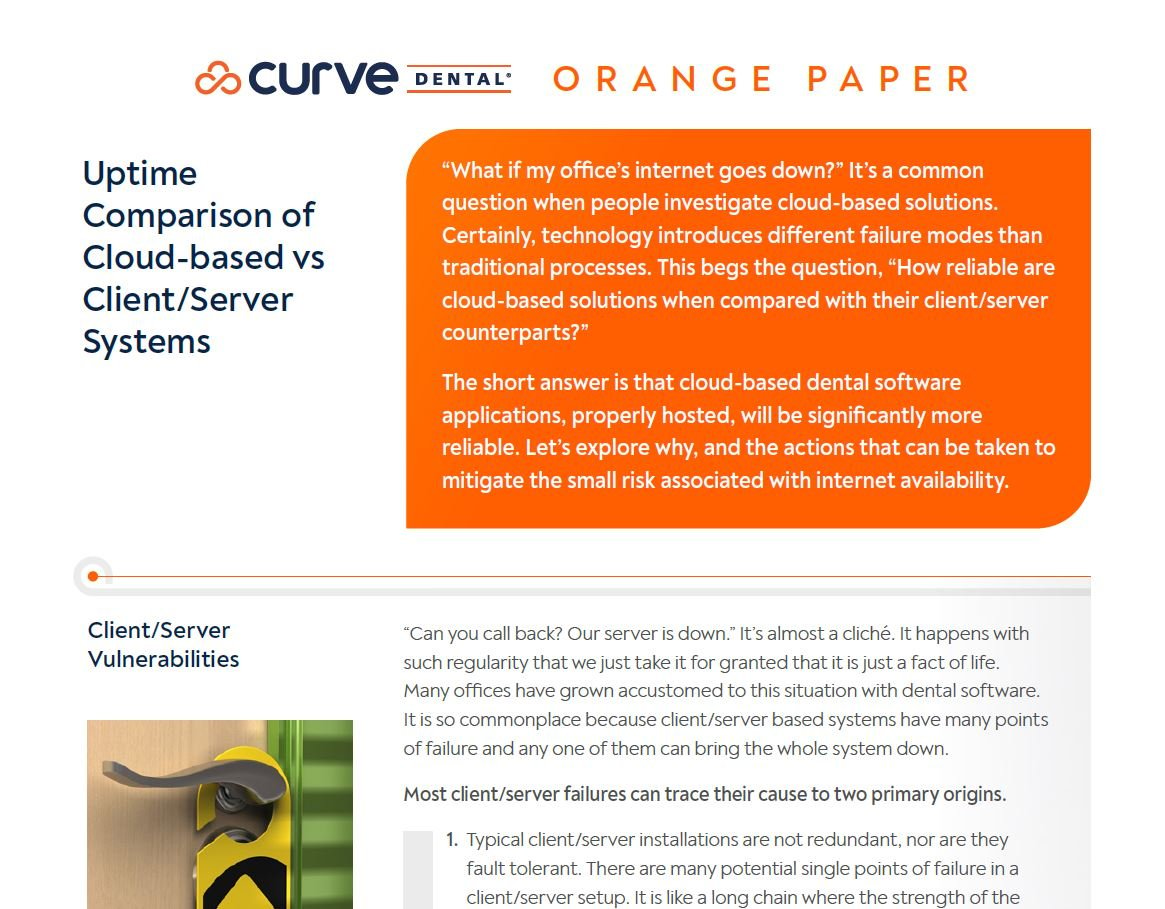 Uptime Comparison of Cloud-based vs Client/Server Systems